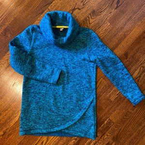 LAST CHANCE: Lands' End Teal/Indigo Cowlneck Tunic Sweatshirt - Size Small